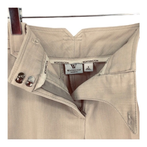 4/$45 WORTHINGTON Beige Tan Modern Fit Flat Front Shorts 6 - Picture 4 of 4